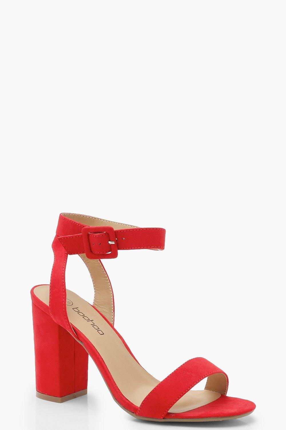 red wide fit high heels