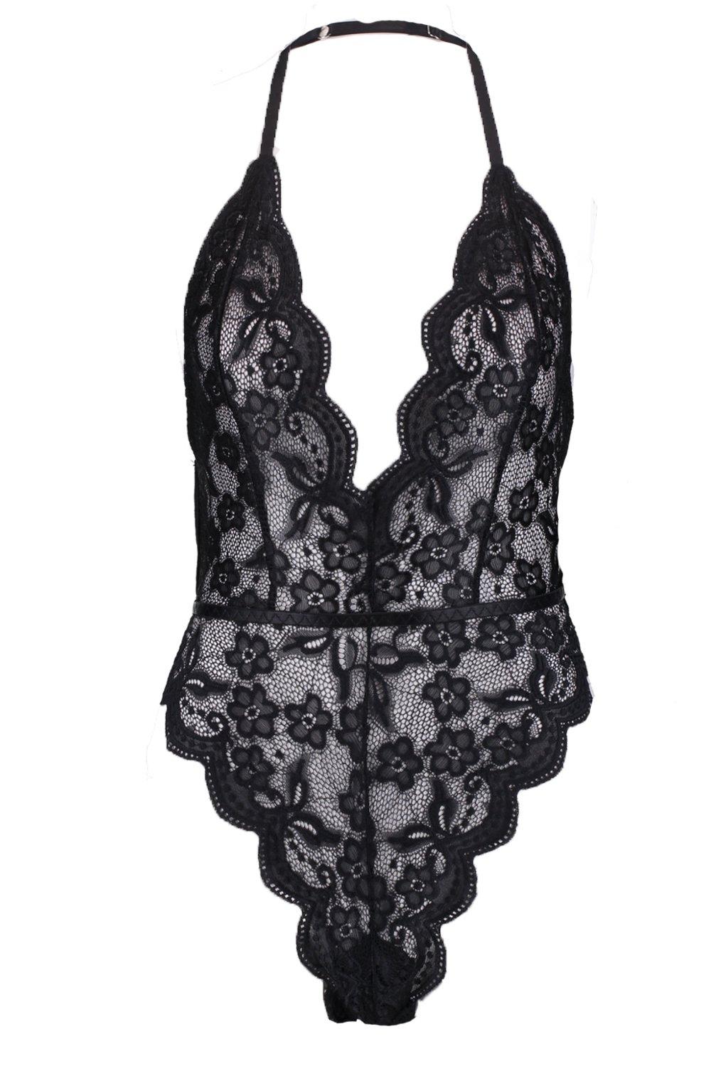 Boohoo black lace bodysuit online