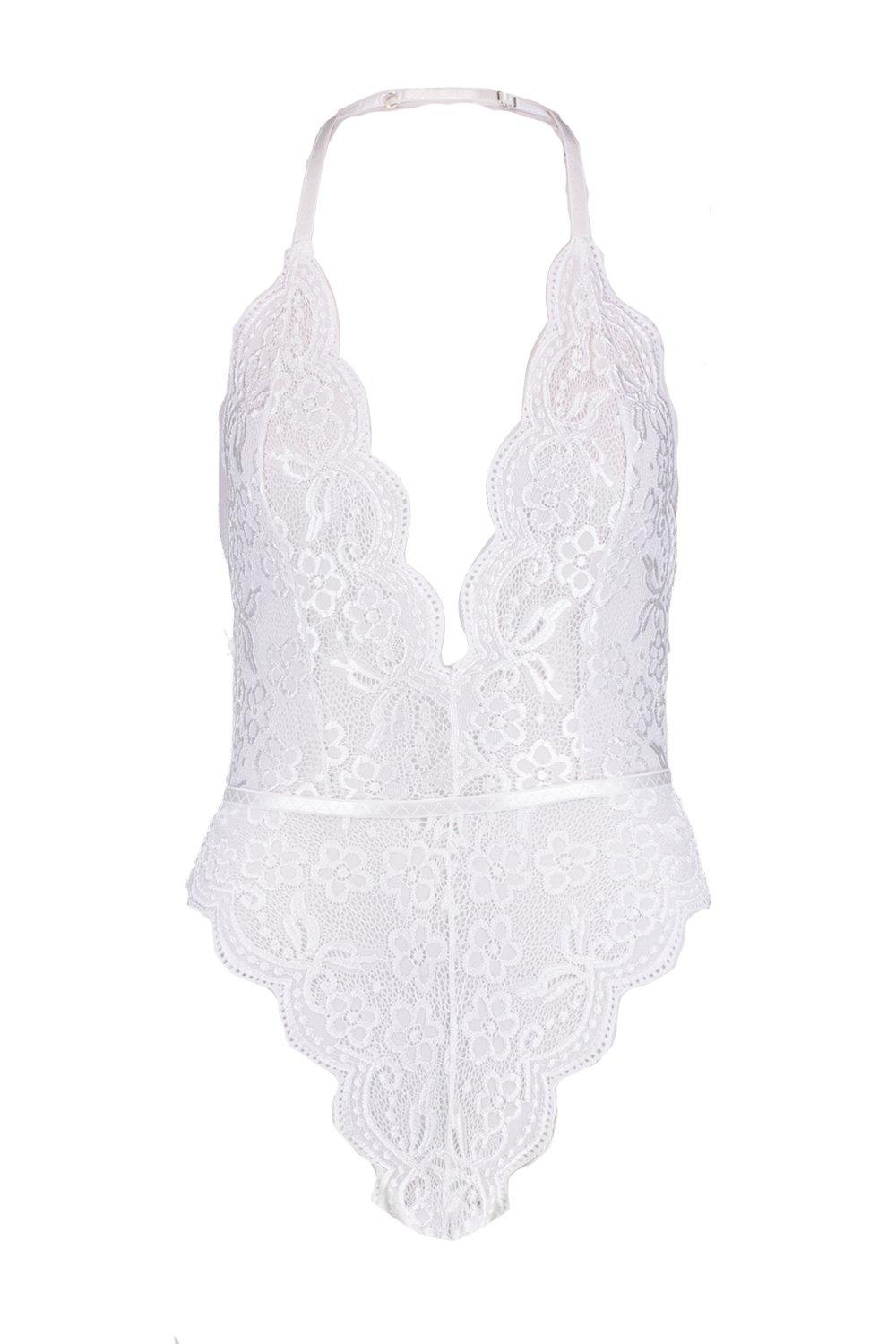 White Lace Bodysuit Boohoo Uk