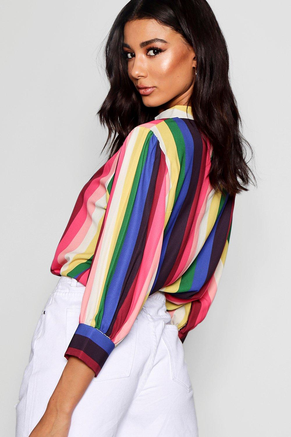 ハイク T/C STRIPED BALLOON SLEEVE BLOUSE 1ec55d02-649a-4b44-8038-