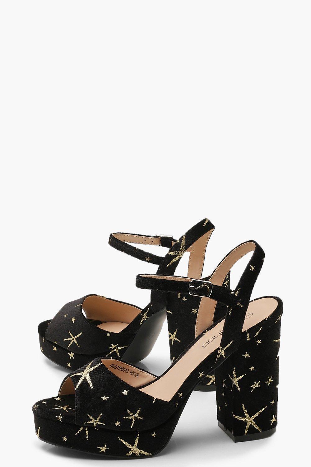 Star print sale heels