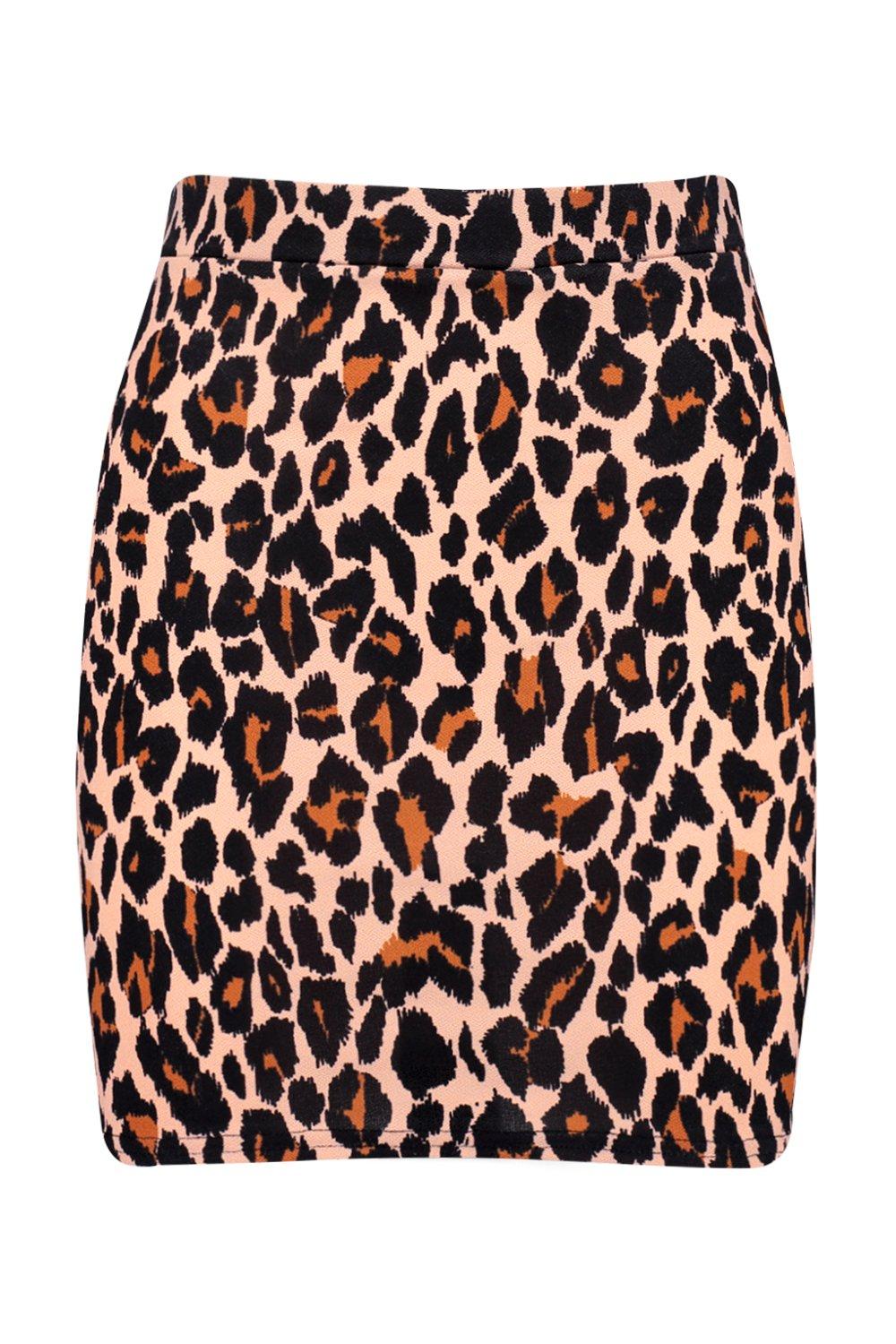 Leopard print 2025 fitted mini skirt