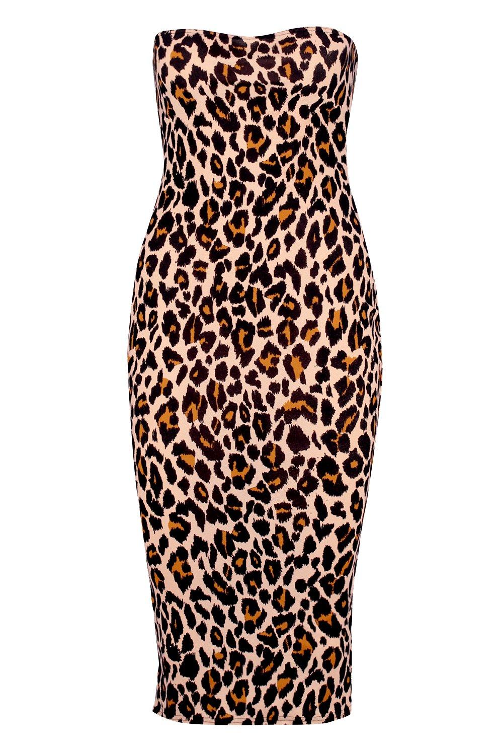 Strapless animal 2024 print dress