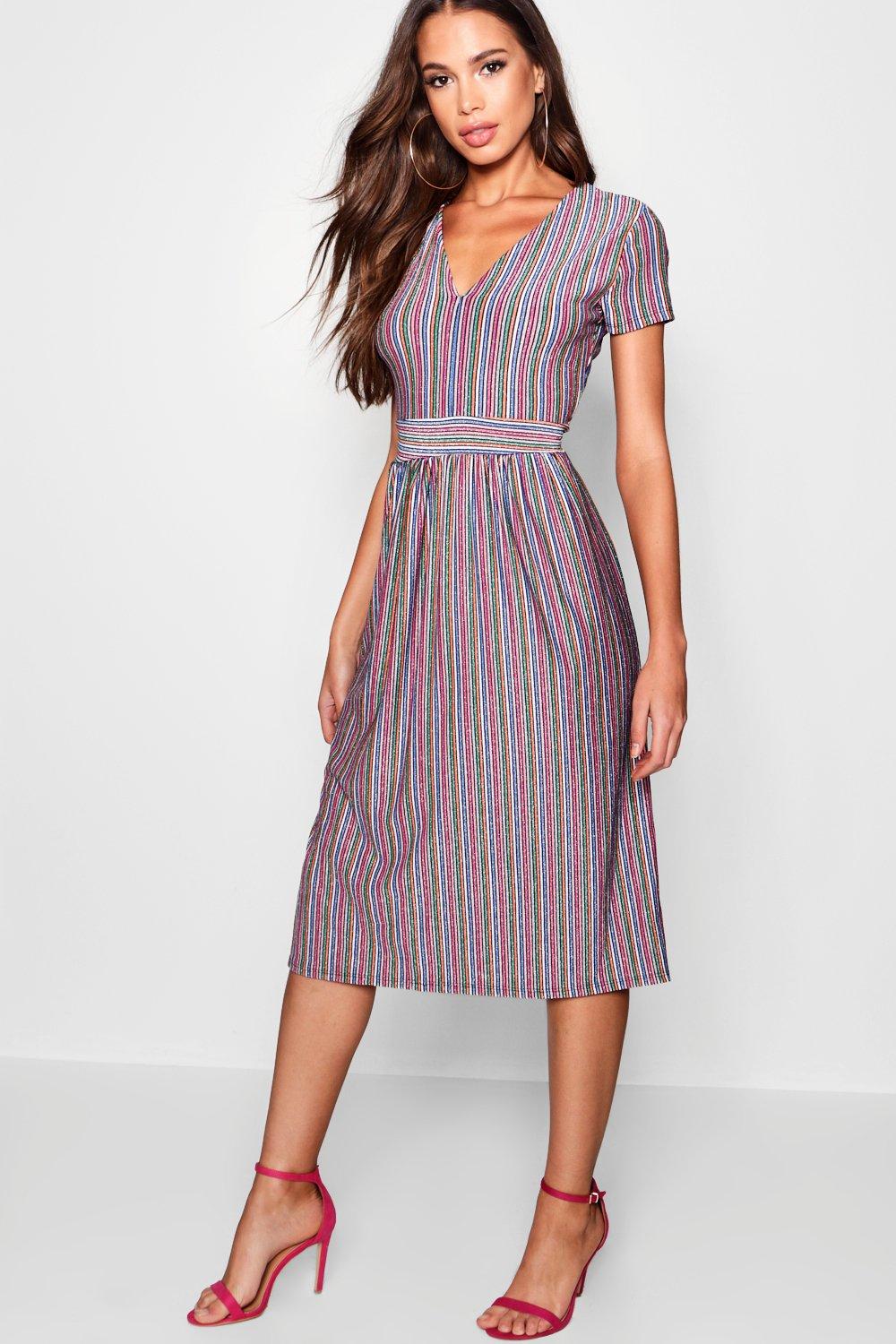 Rainbow metallic hot sale wrap dress