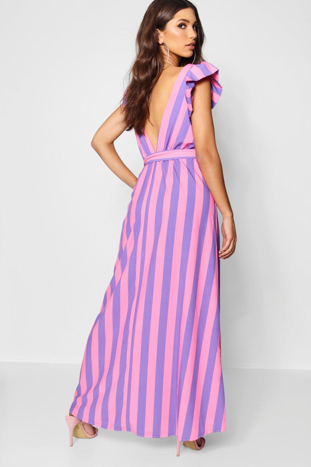 Pastel striped 2024 maxi dress