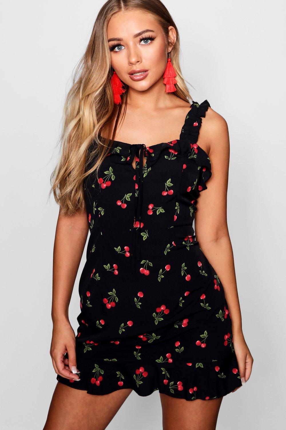 boohoo cherry dress