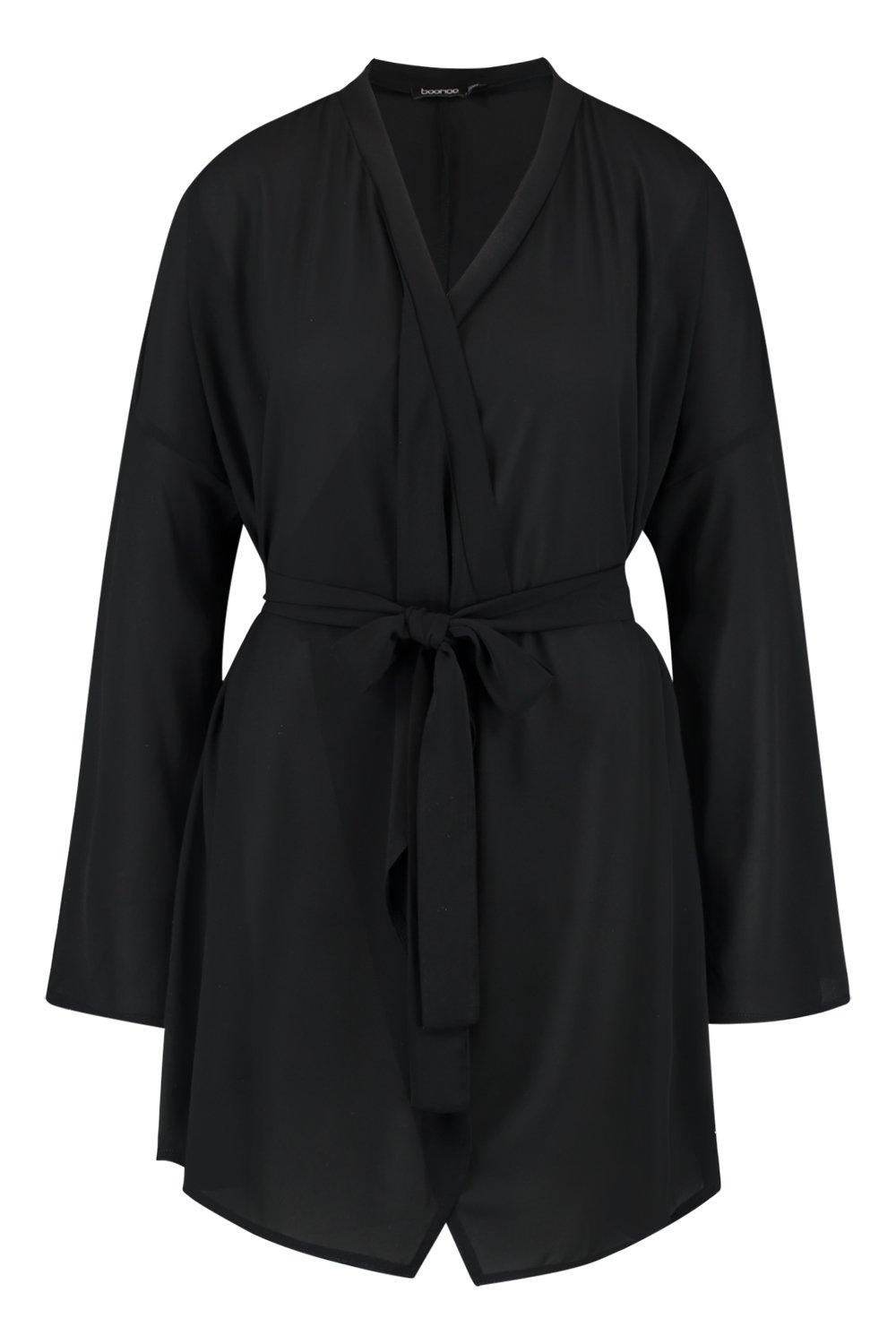 Women's Wide Sleeve Woven Wrap Dress