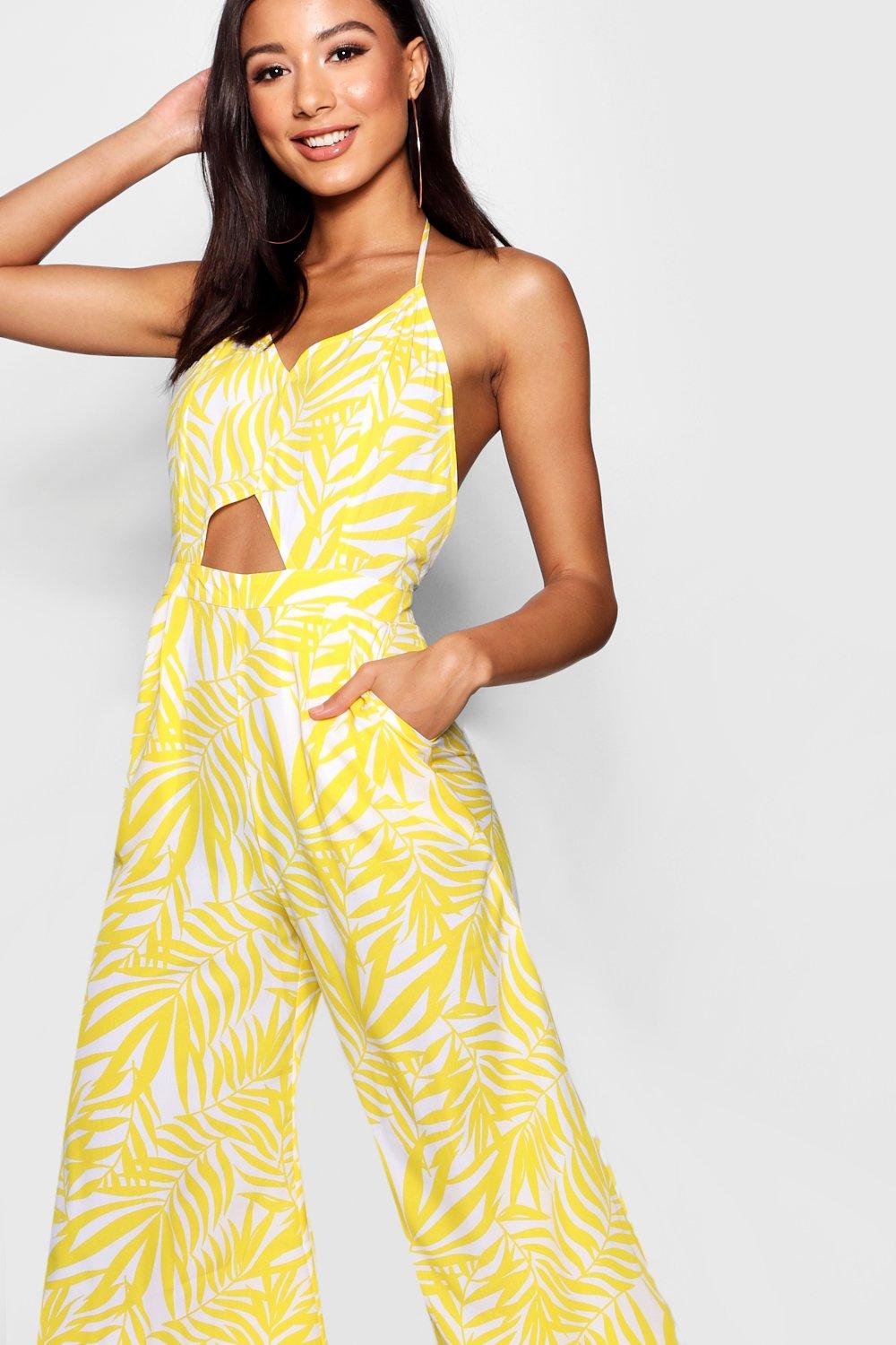 Boohoo yellow jumpsuit on sale