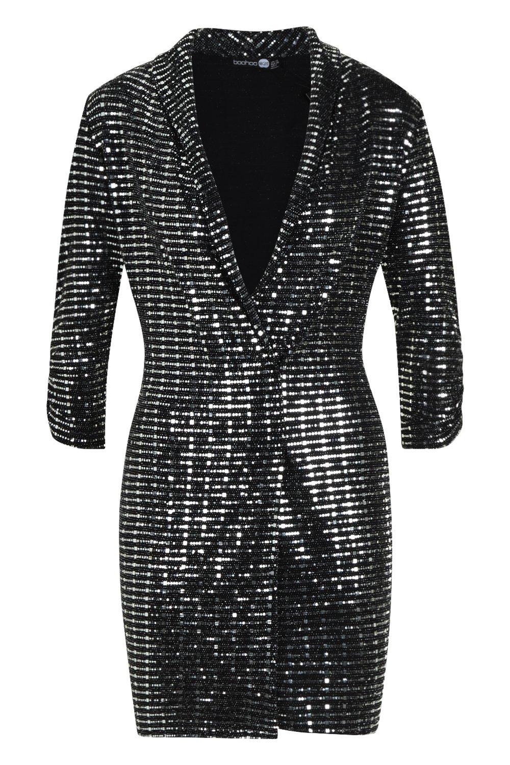 Boohoo metallic blazer dress hotsell