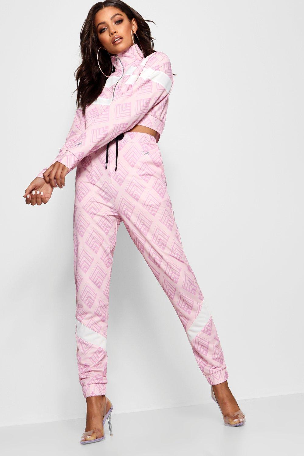 pink cropped tracksuit