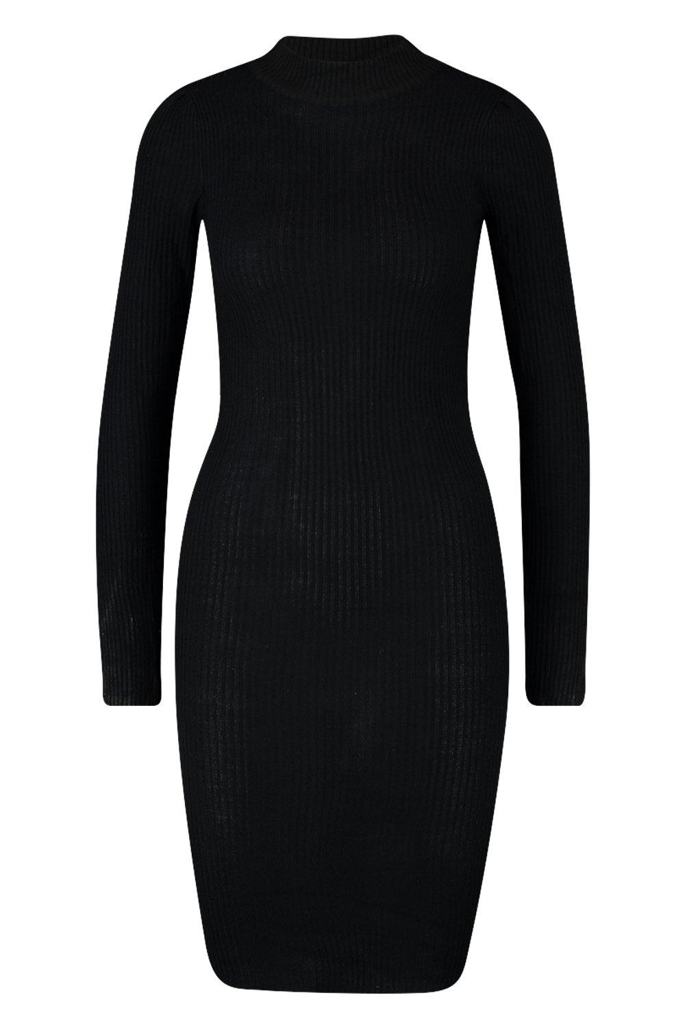 Short black hot sale turtleneck dress