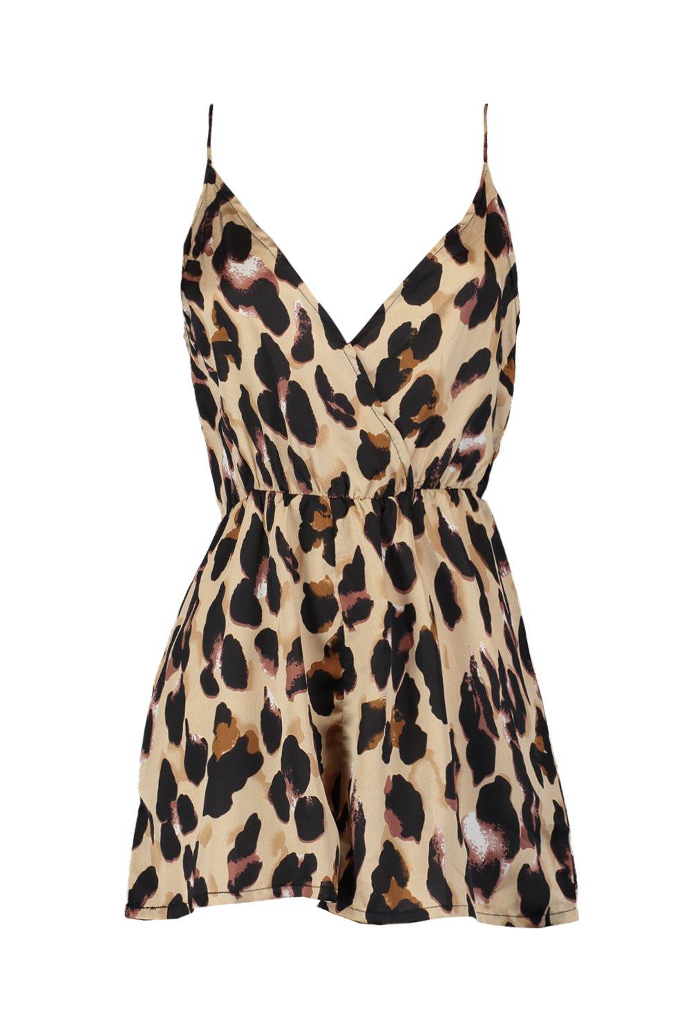 Leopard print playsuit boohoo online