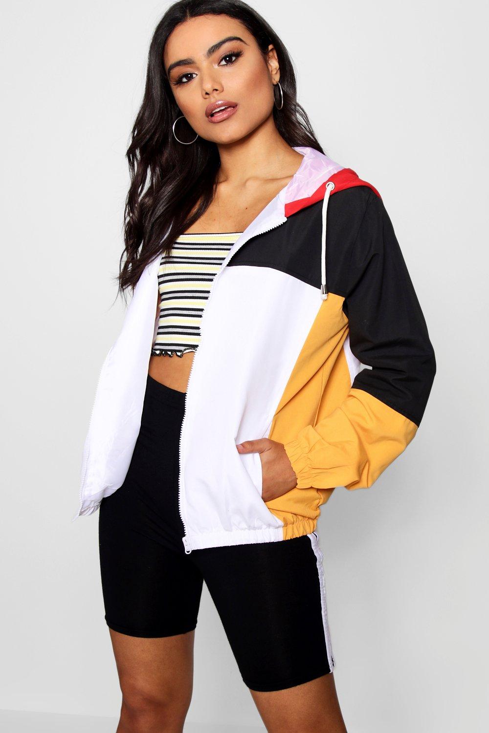 colour block windbreaker womens