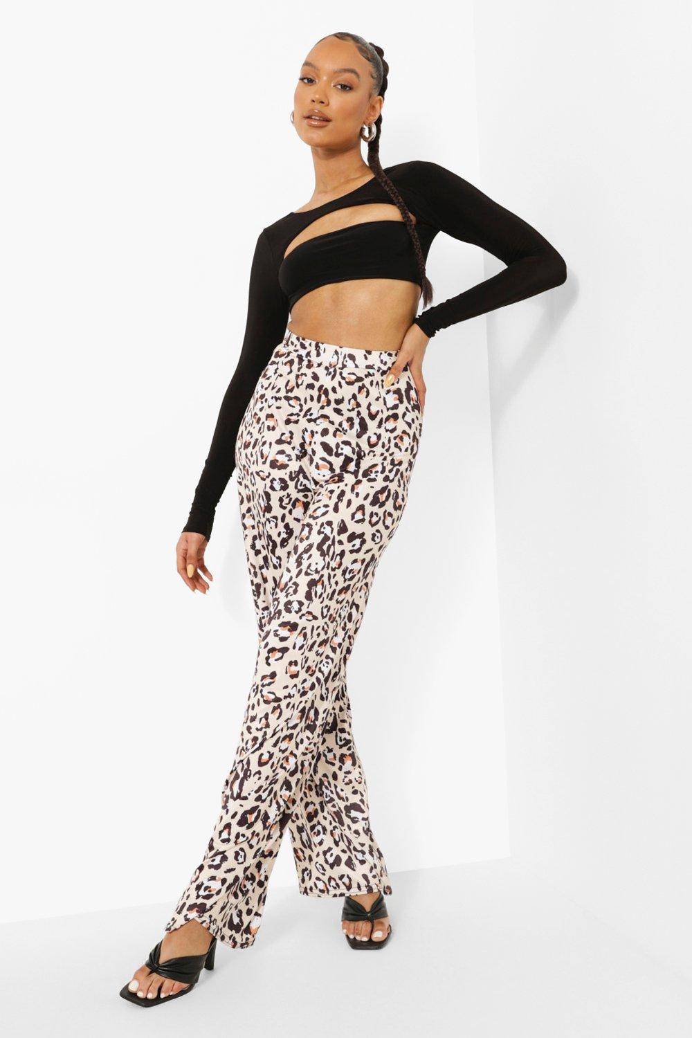 Leopard print sale trousers boohoo