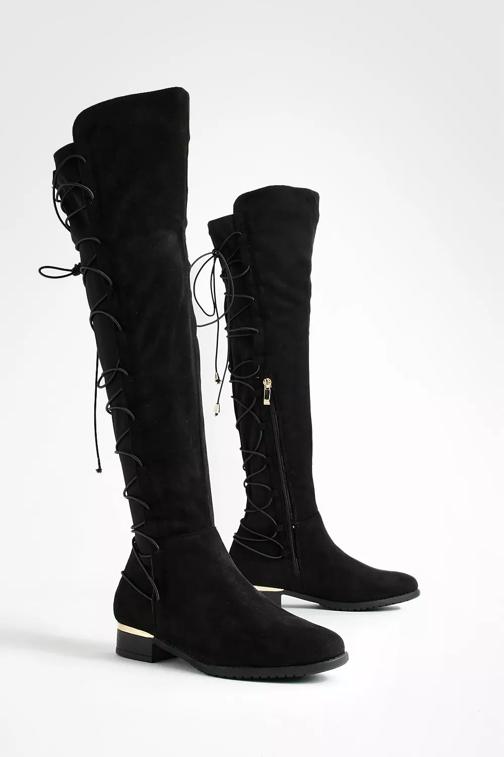 Knee high boots hot sale lace up back