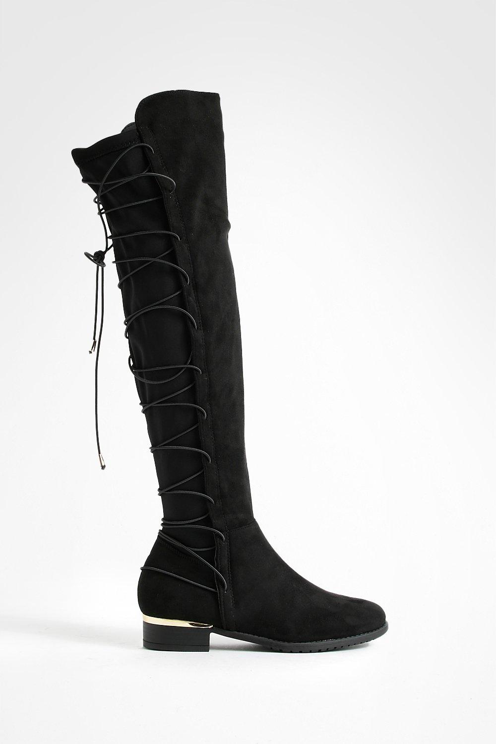 lace back knee high boots