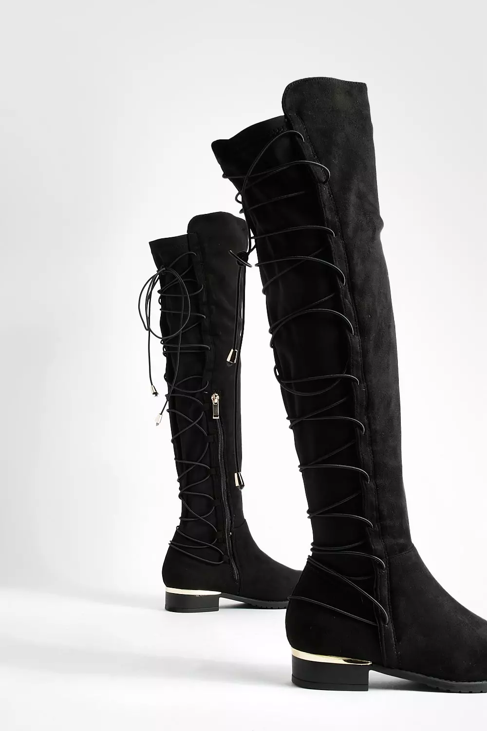 Lace back knee outlet high boots