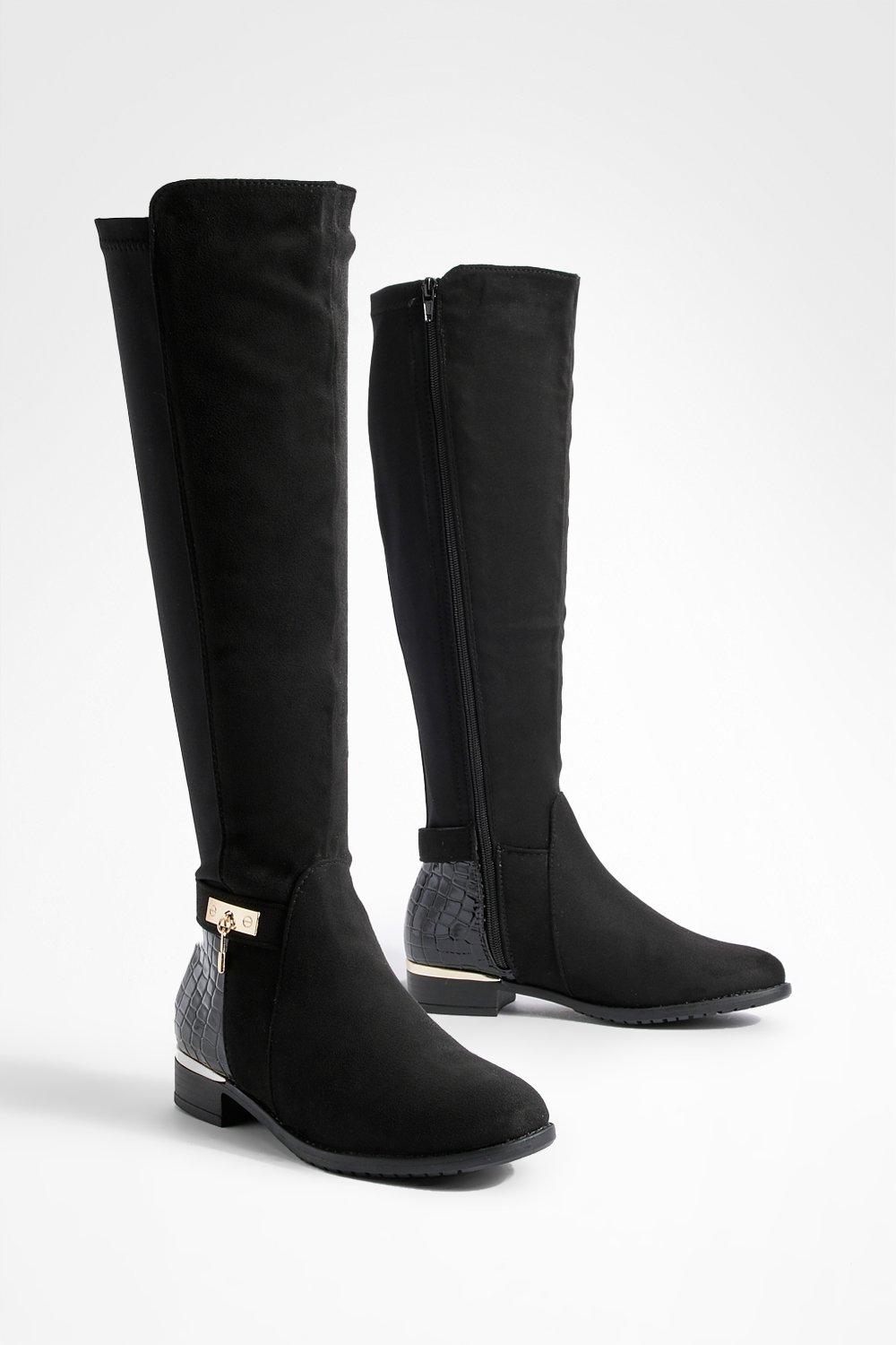 high knee boots flat