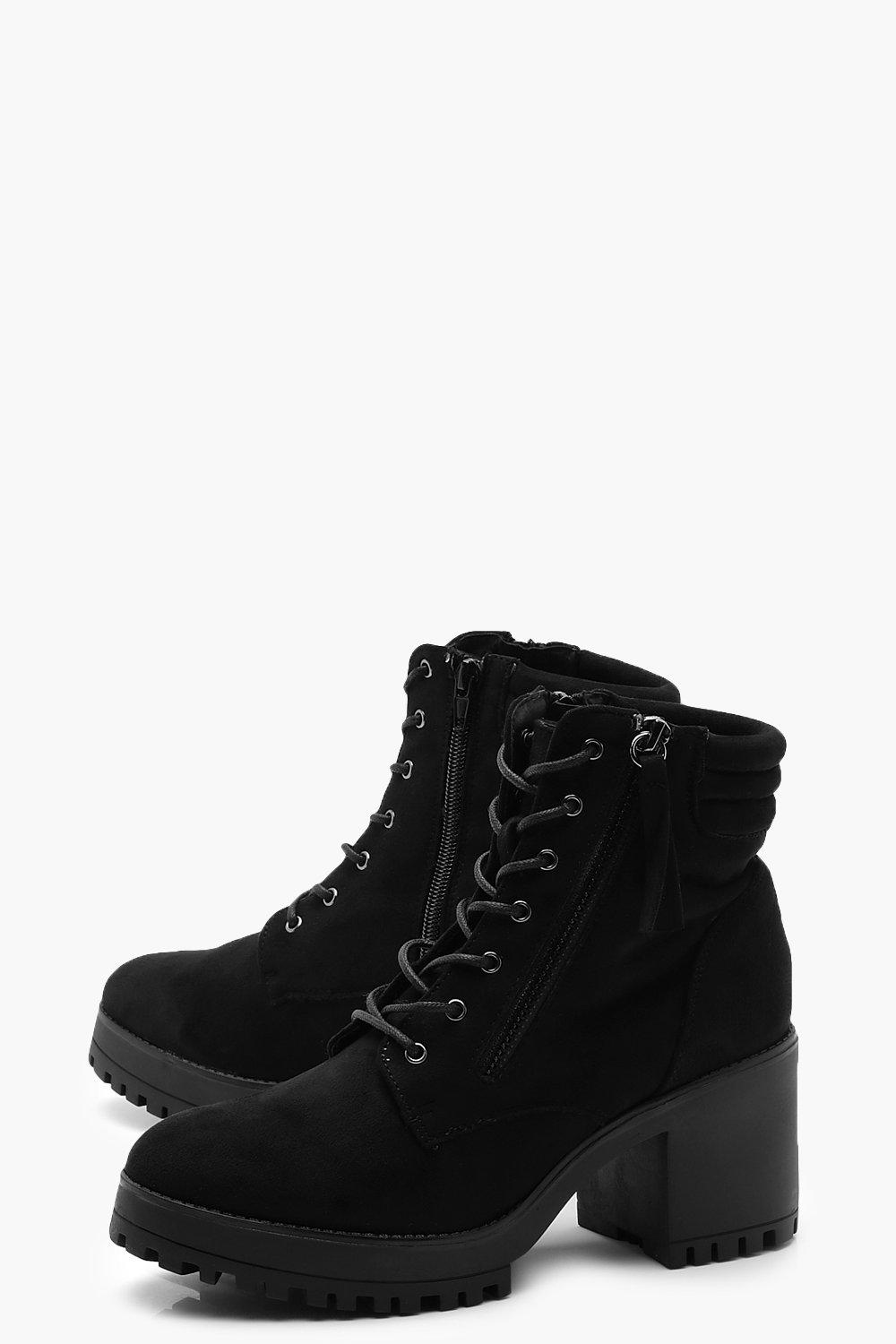 lace up chunky hiker boots