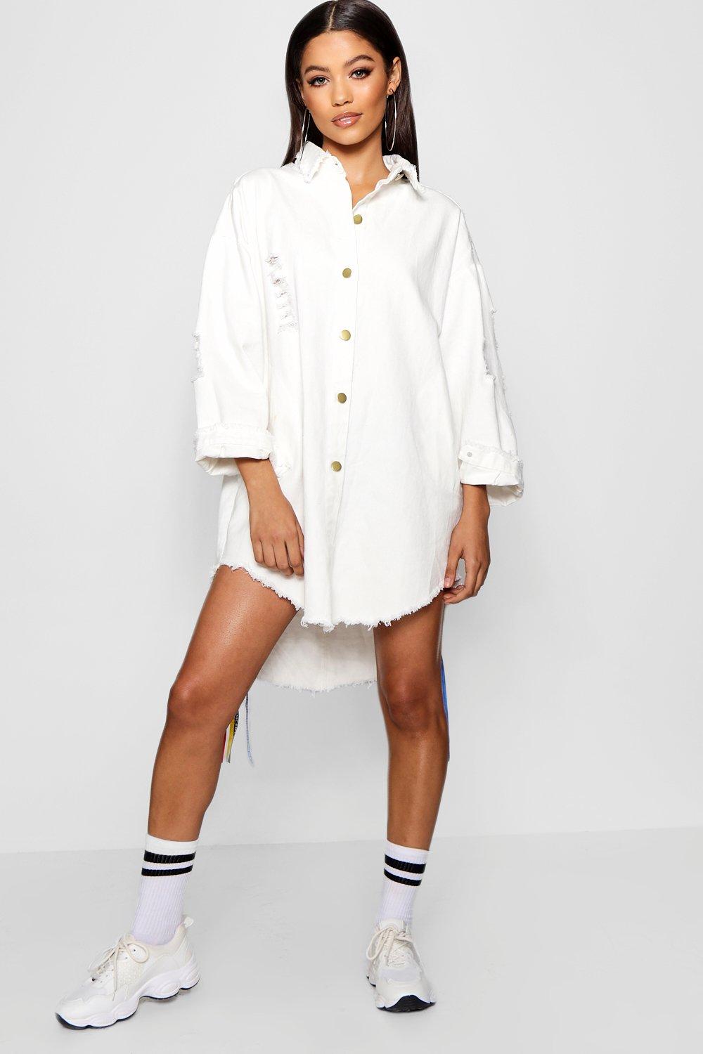 Embellished Motif Longline Denim Jacket