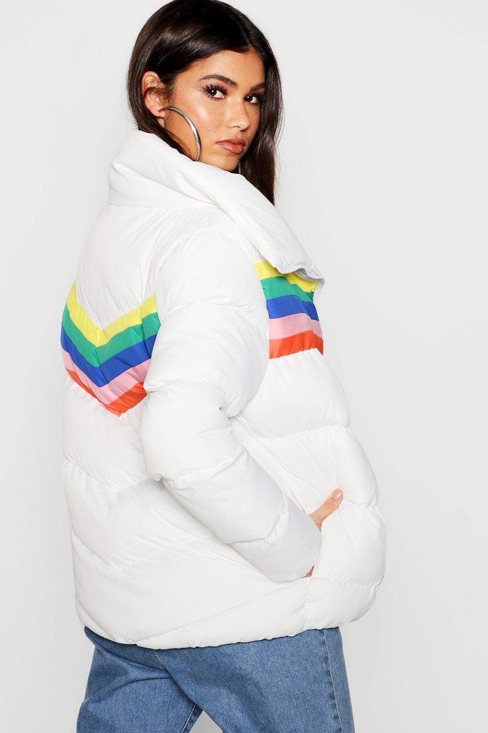 Pastel rainbow puffer on sale jacket