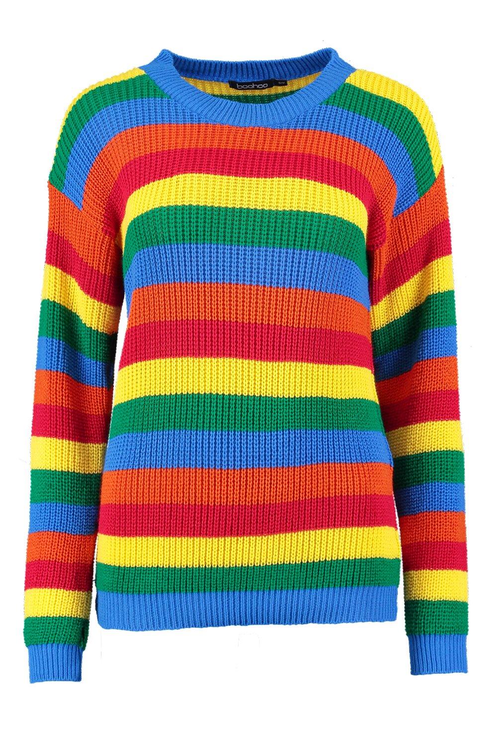 boohoo rainbow jumper