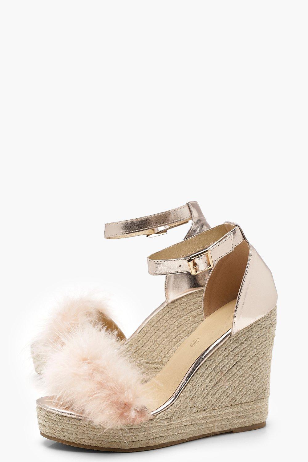 boohoo gold wedges