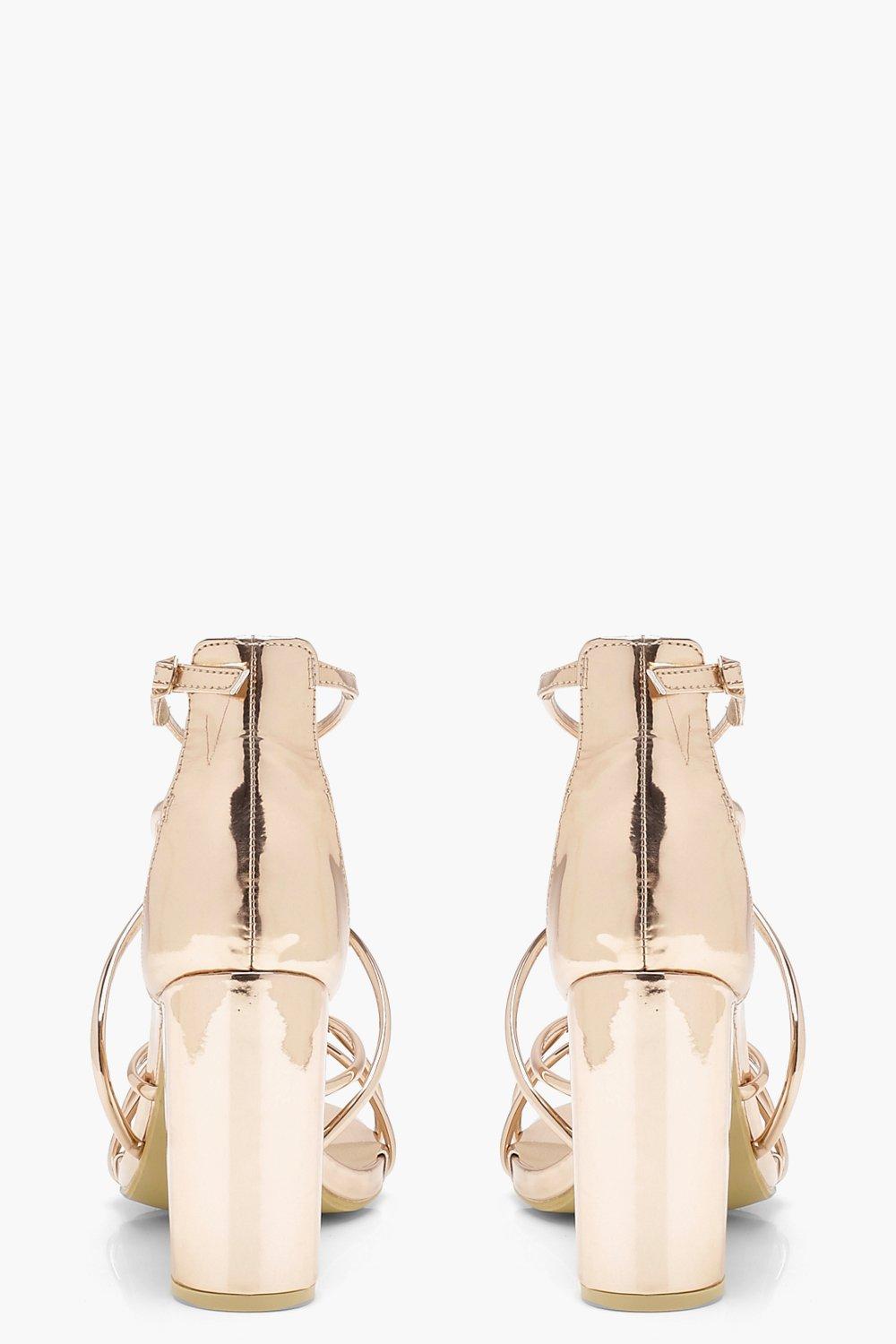 boohoo gold sandals