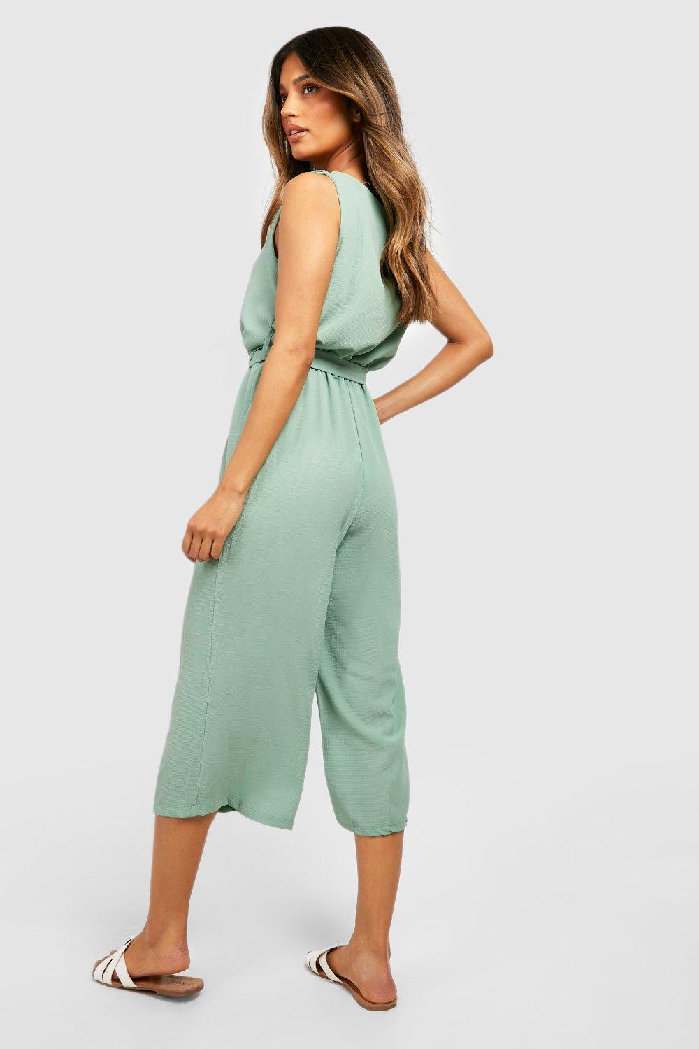 Boohoo best sale green jumpsuit