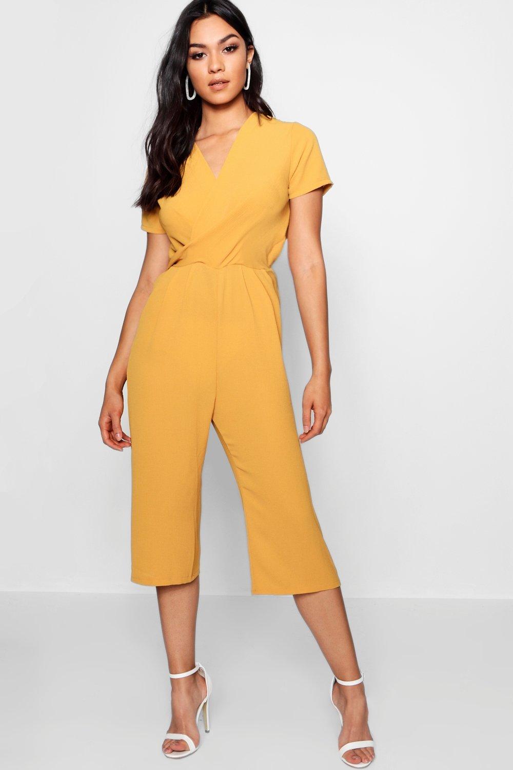 boohoo mustard jumpsuit