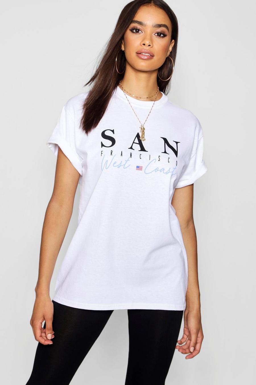 T-Shirt mit San Francisco Slogan, White image number 1