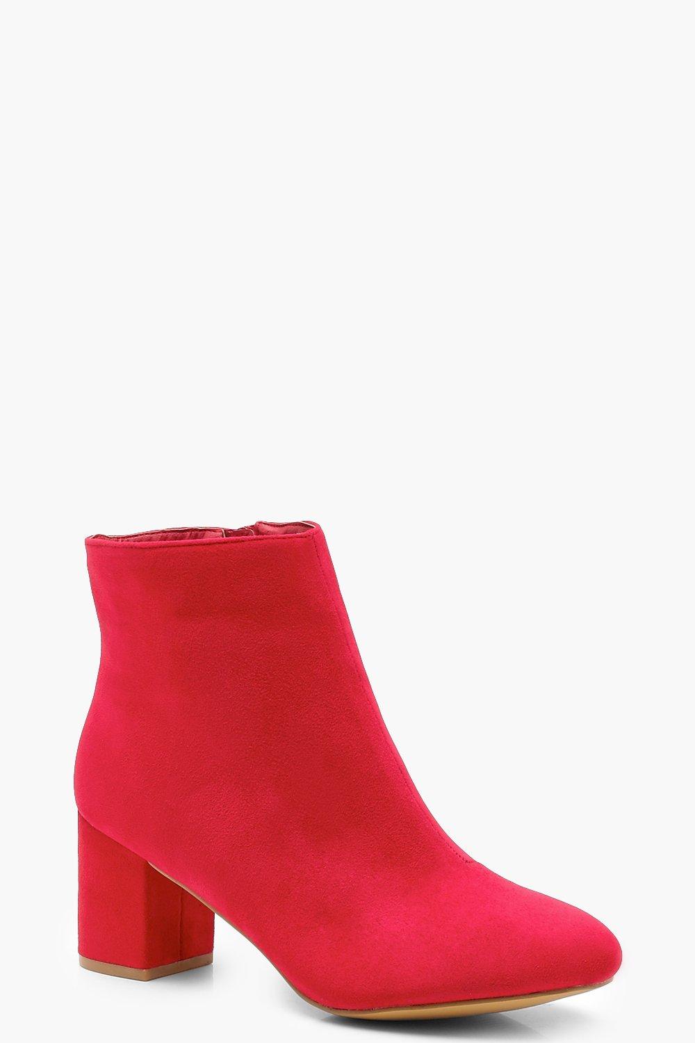 red wide fit block heels