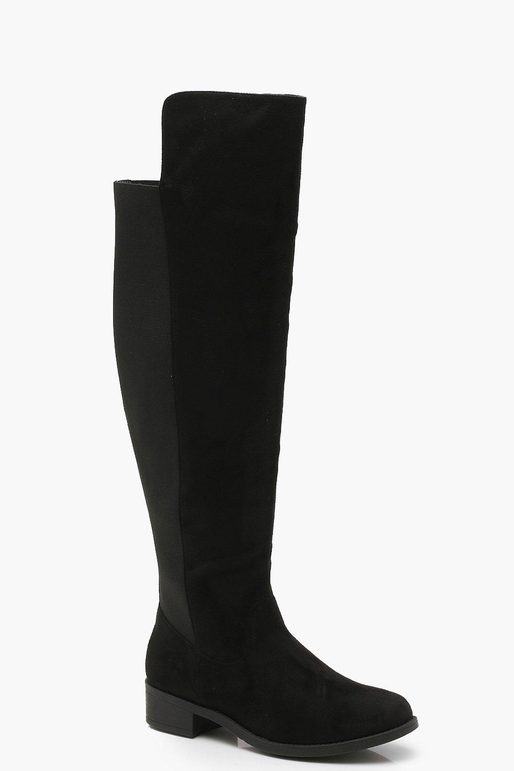 wide fit flat over the knee boots