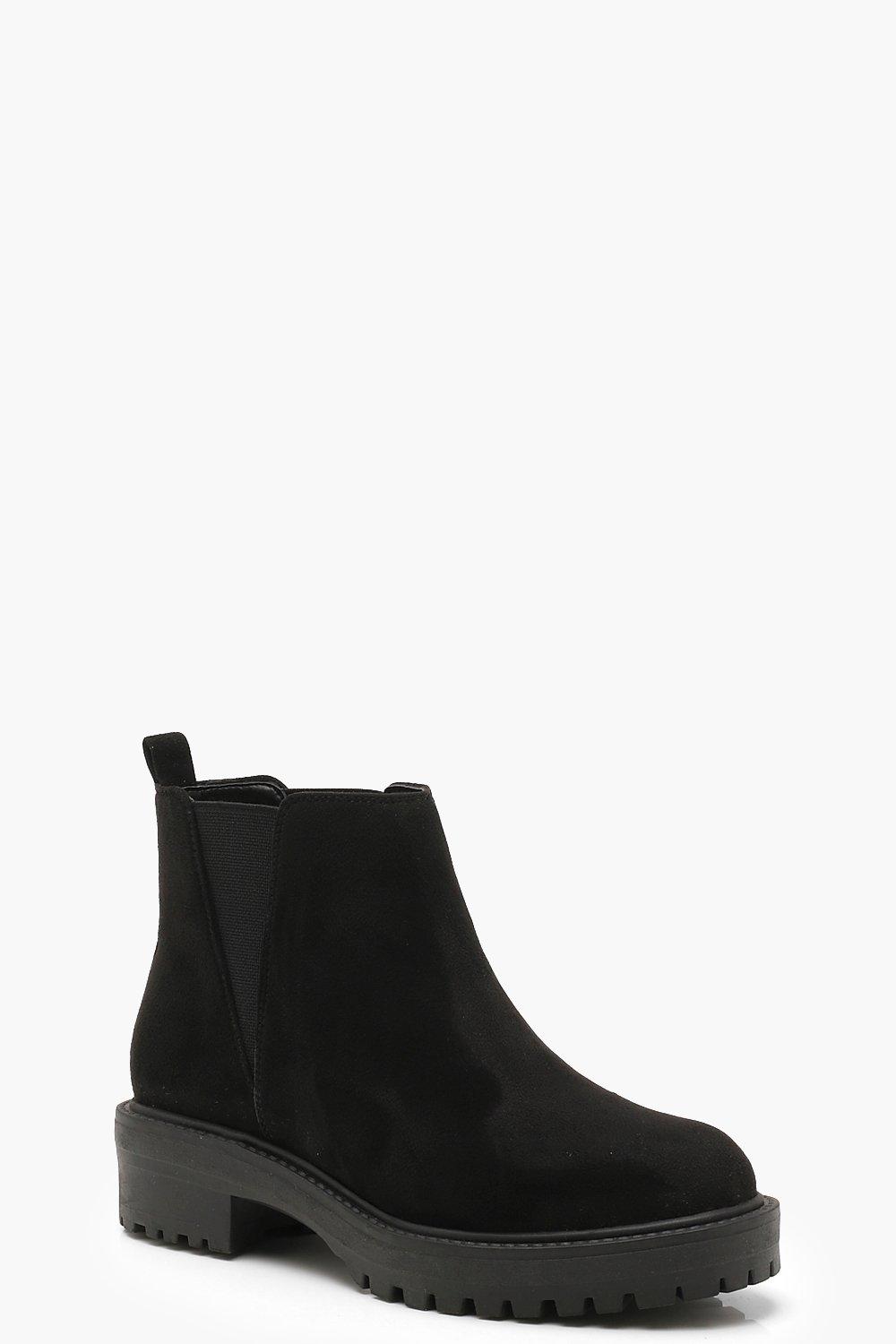 Suede chunky hot sale chelsea boots