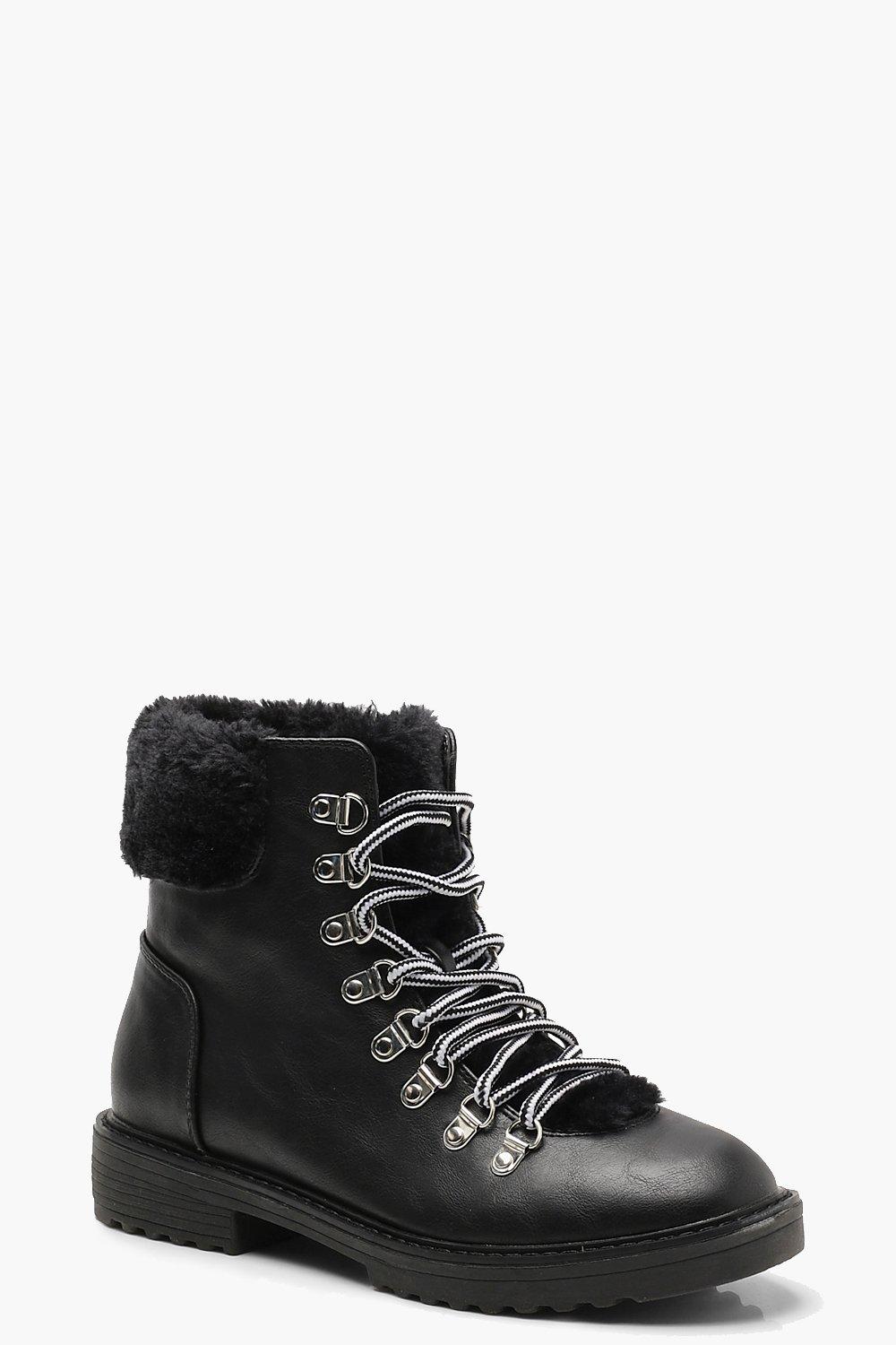 fur lined hiker boots