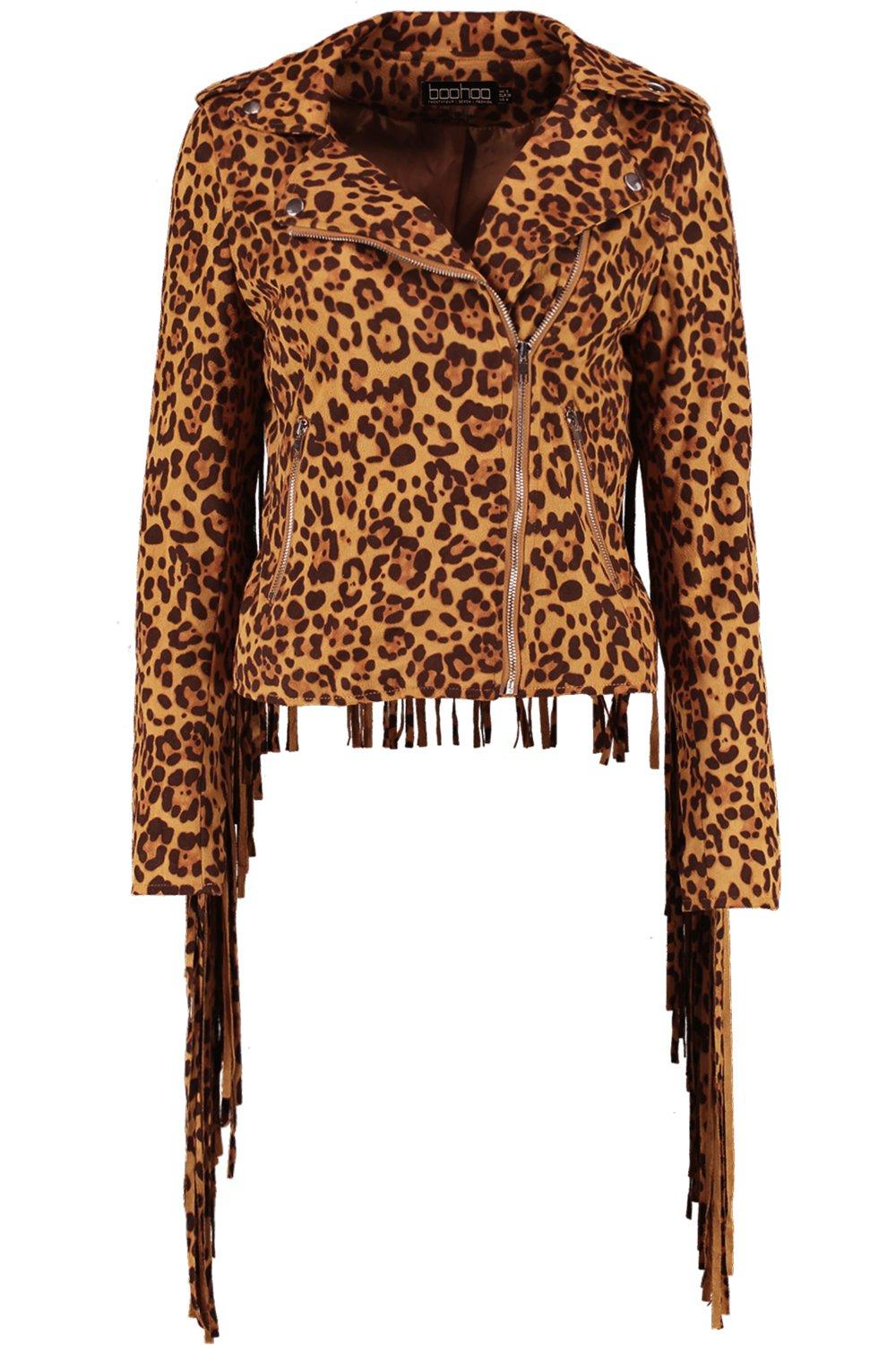 Leopard shop suede jacket