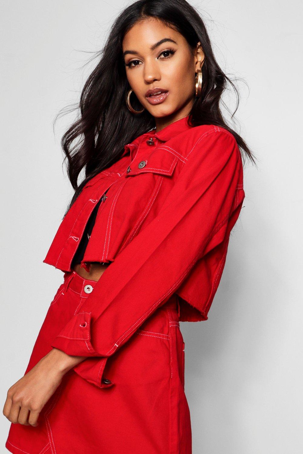 boohoo Cropped Jean Jacket