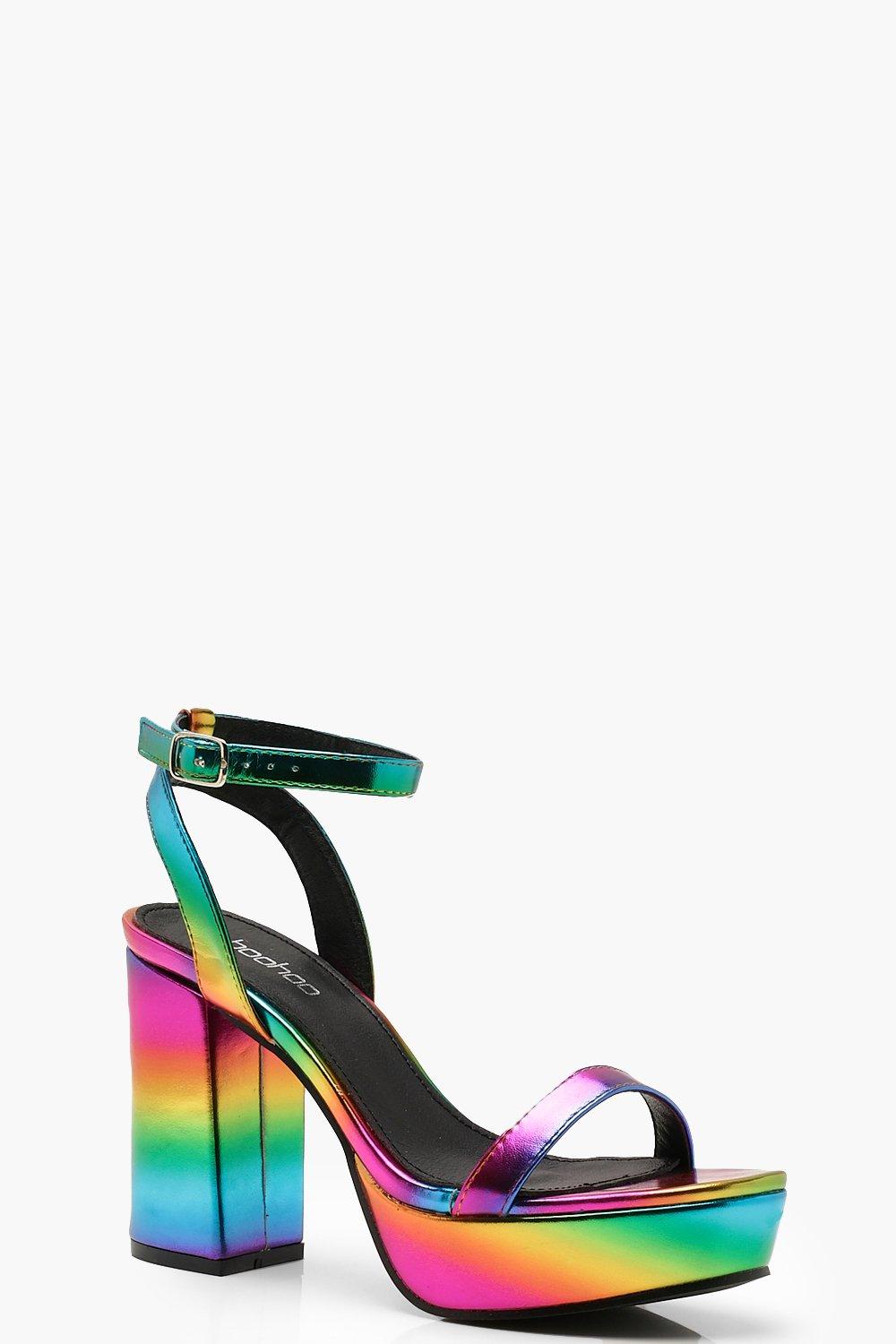 rainbow platform shoes