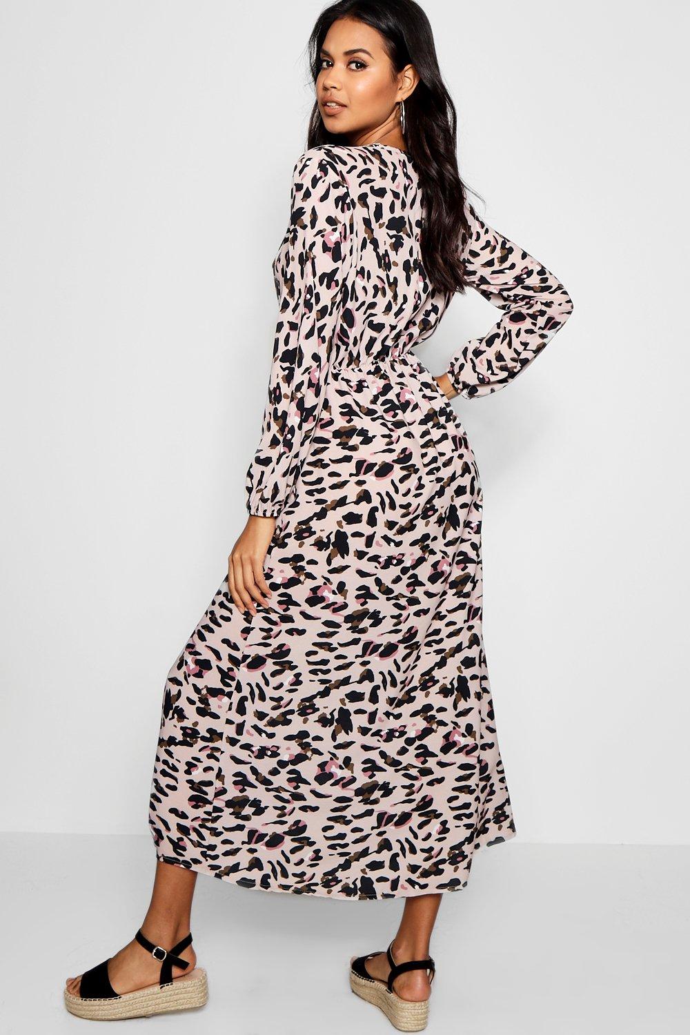 boohoo leopard print maxi dress