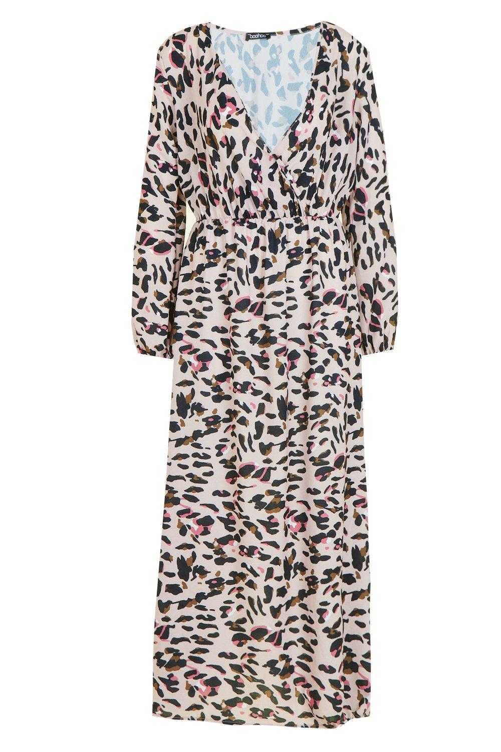 boohoo leopard maxi dress