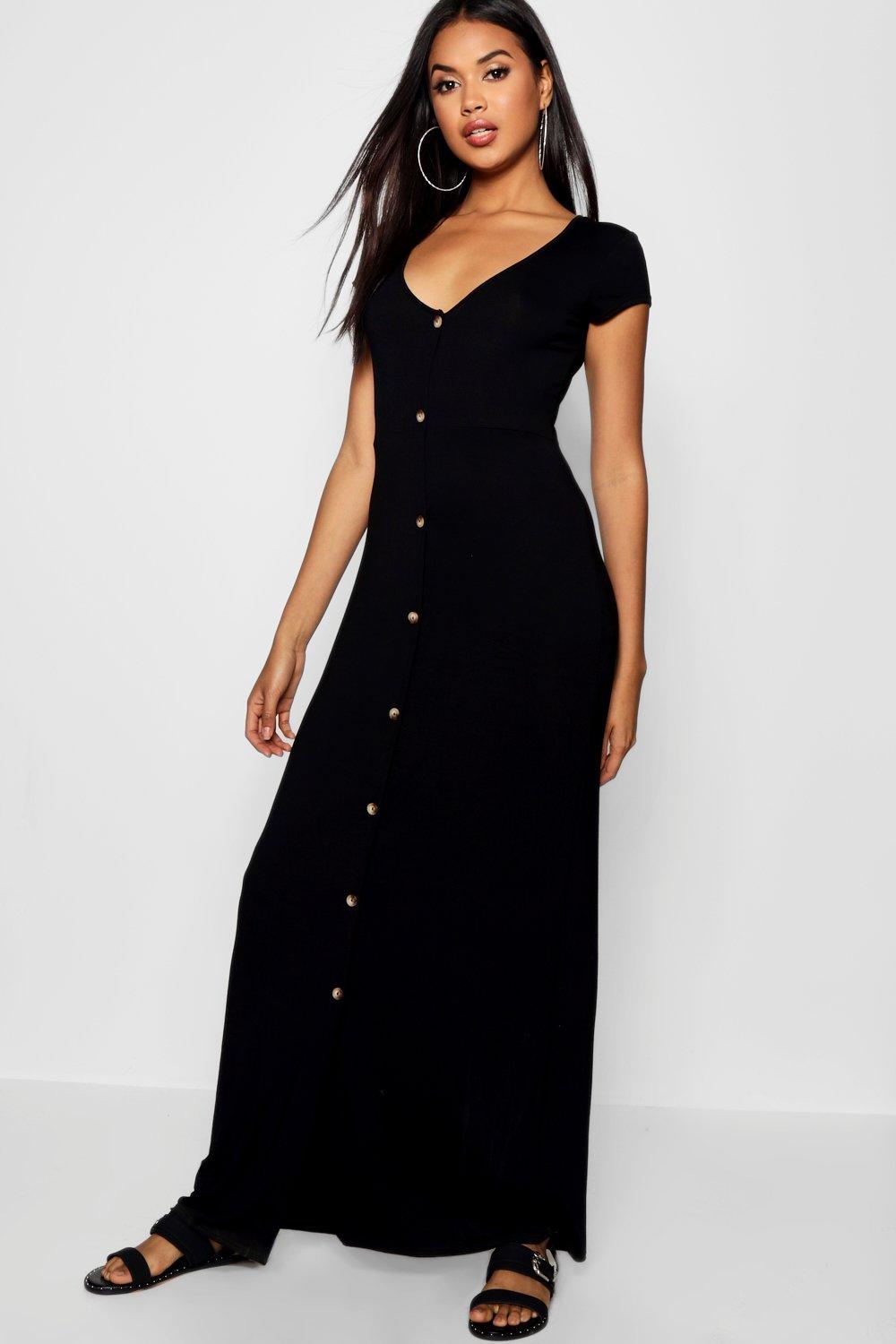 button through maxi dress uk