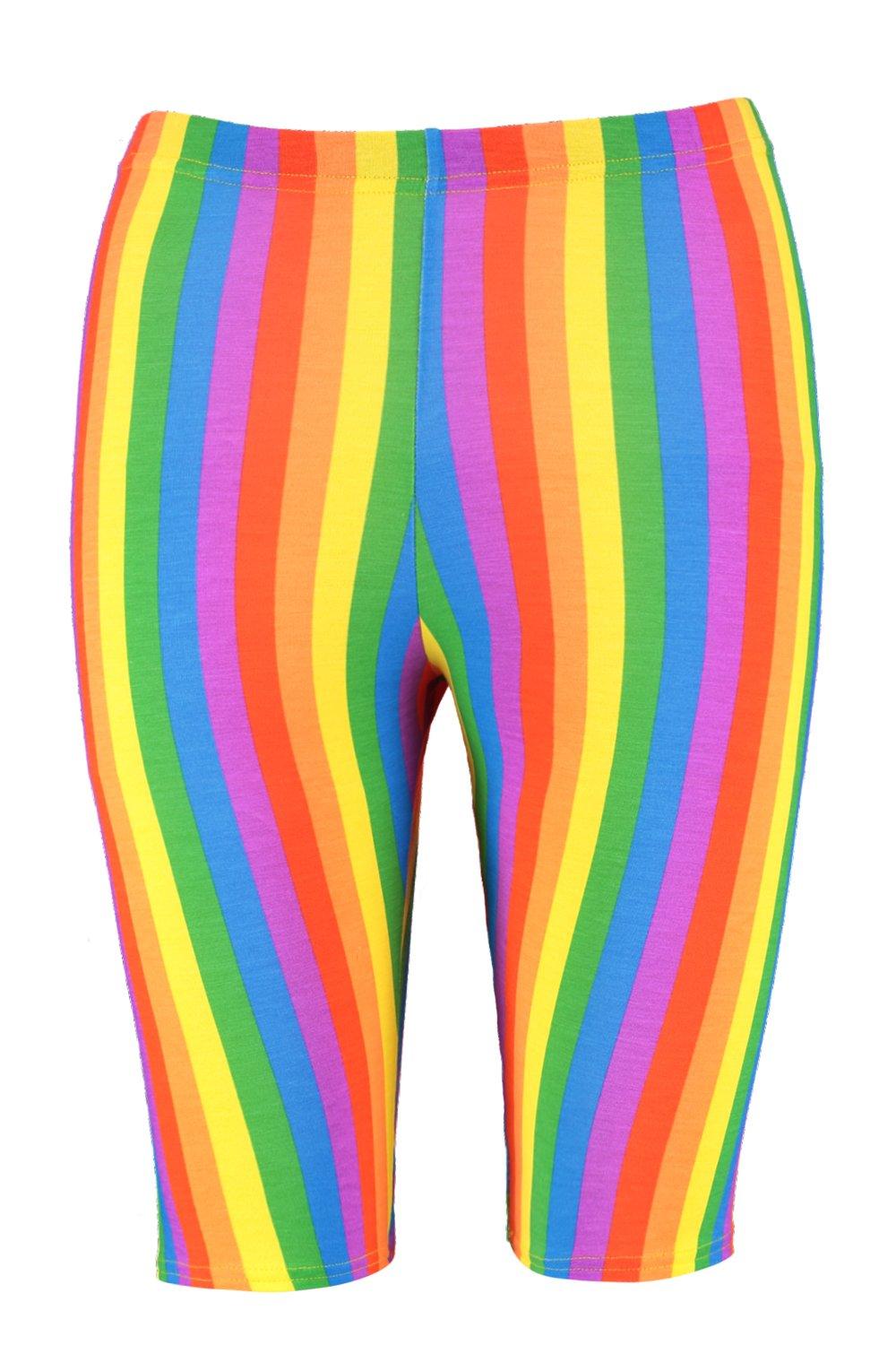 Women's Rainbow Stripe Cycling Shorts