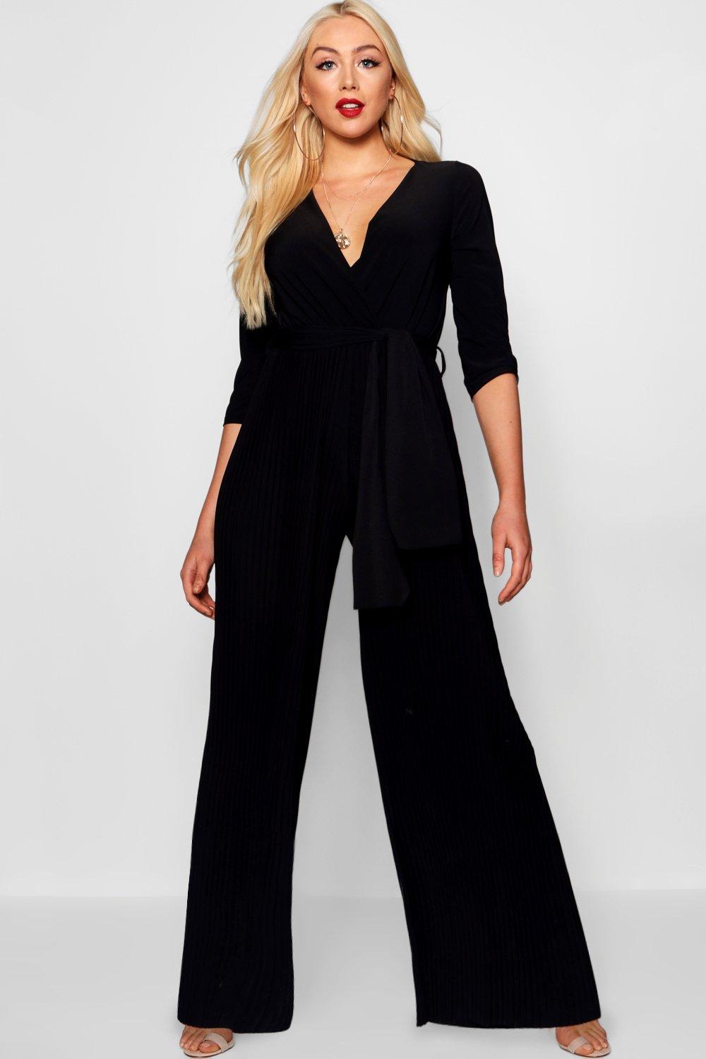 boohoo pleated jumpsuit