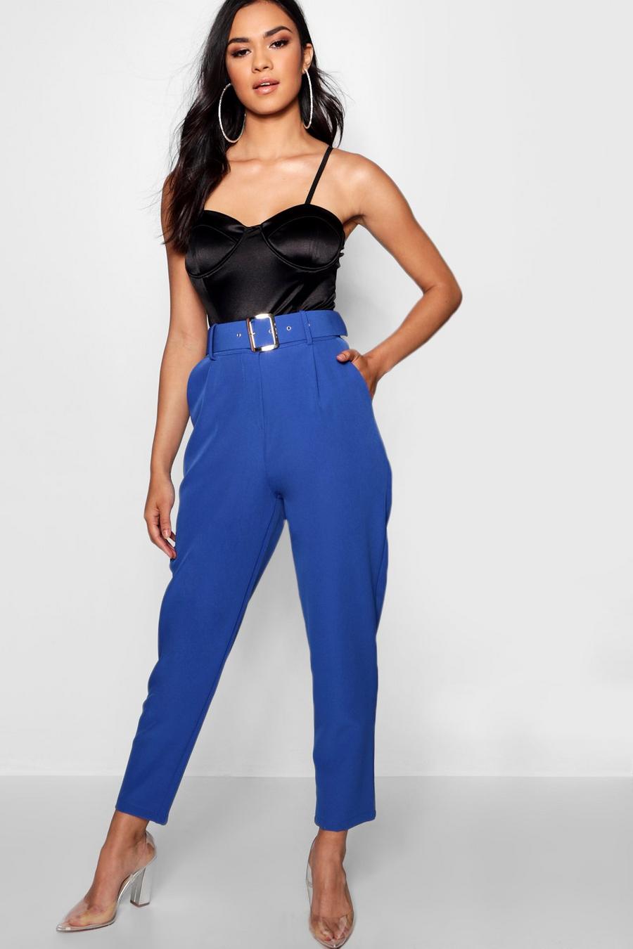 Cobalt High Waist Statement Belt Peg Leg Trouser image number 1