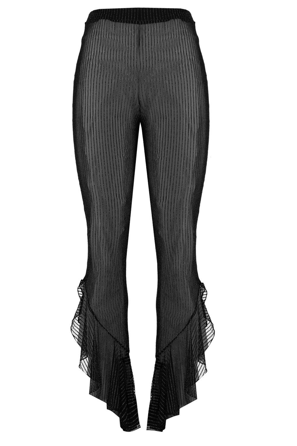 black trousers with sparkle stripe