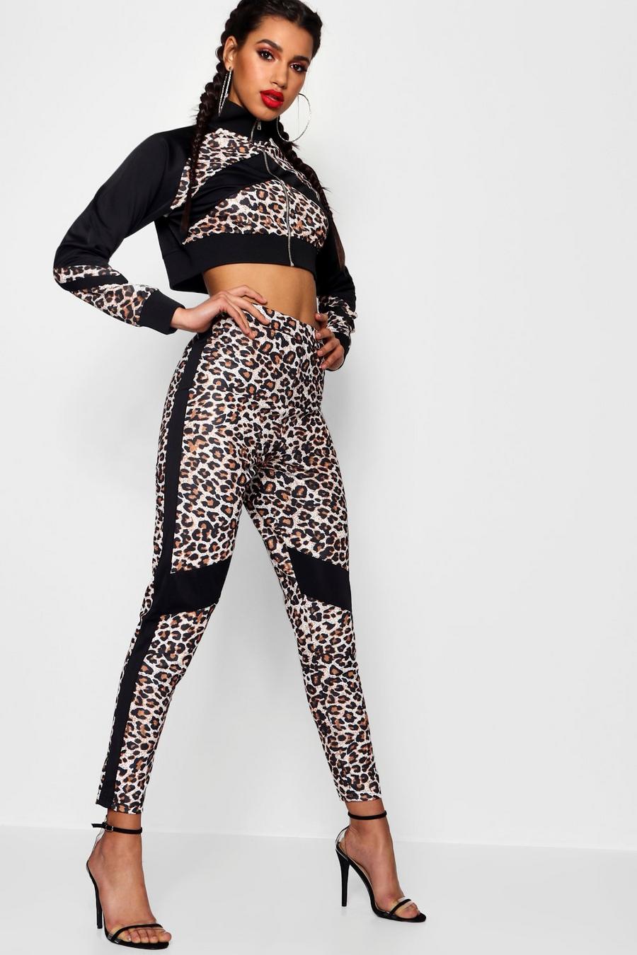 Pantalones de correr Slim Fit con estampado de leopardo image number 1