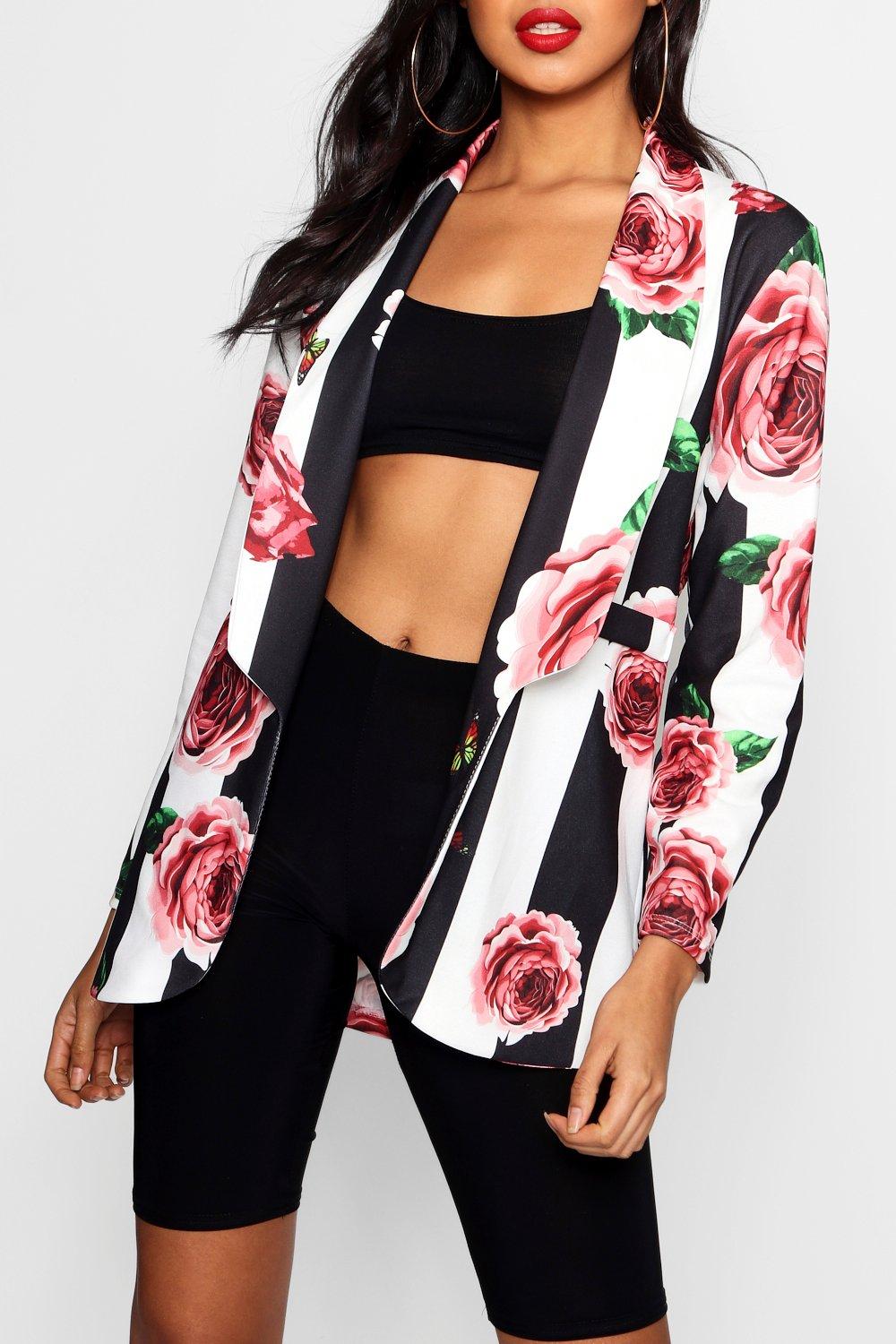 Boohoo kimono sleeve midi dress in mixed stripe hotsell and floral print