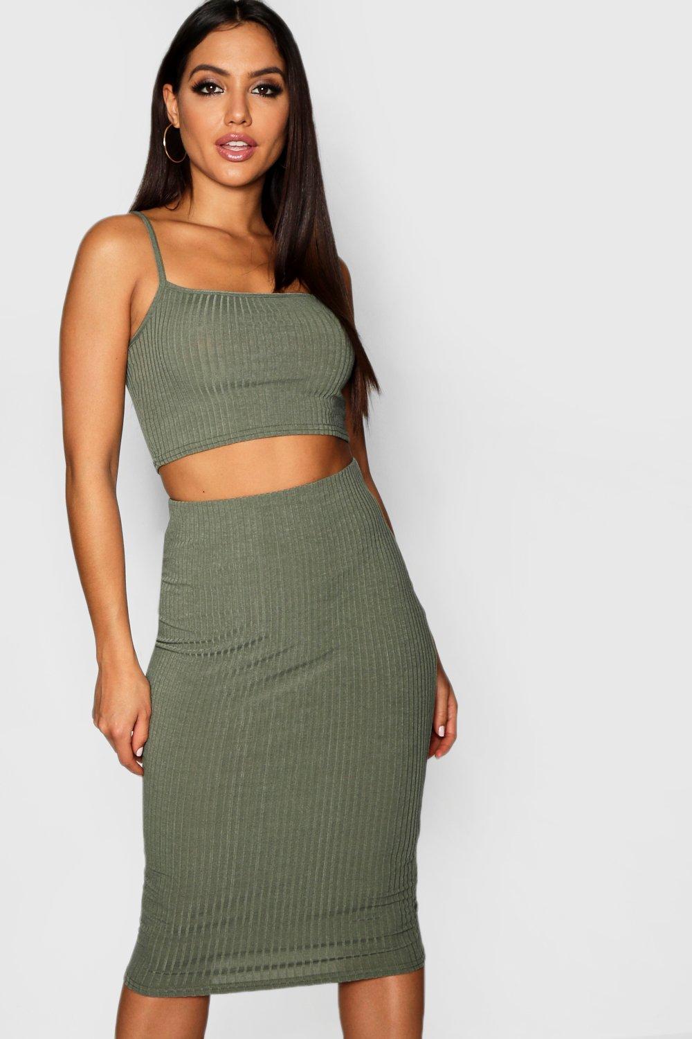 Green midi clearance skirt co ord