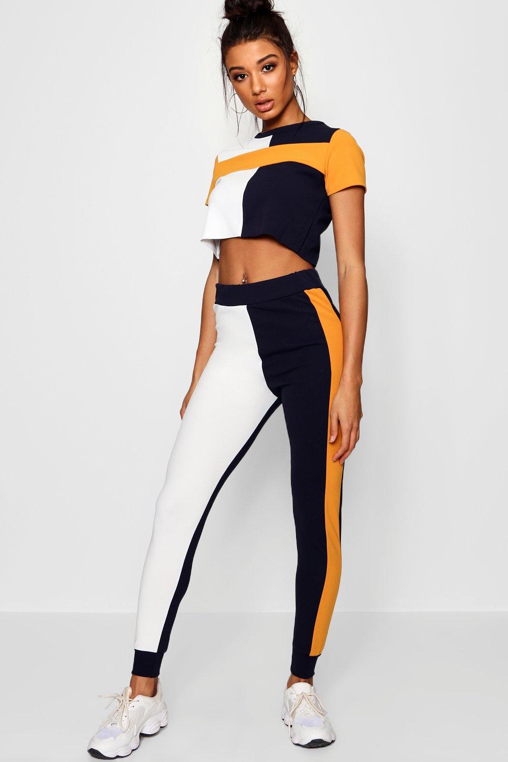 color block joggers womens