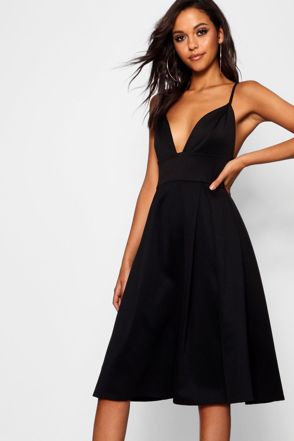 Boohoo midi hotsell skater dress